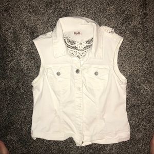 White Mudd Sleeveless Jean Jacket